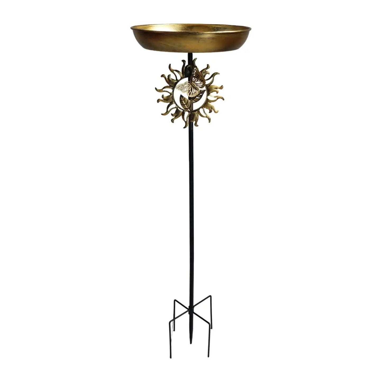 Garden Birdbath Sturdy Iron Standing Outdoor Vintage Bird Bath Bowl for Patio Yard