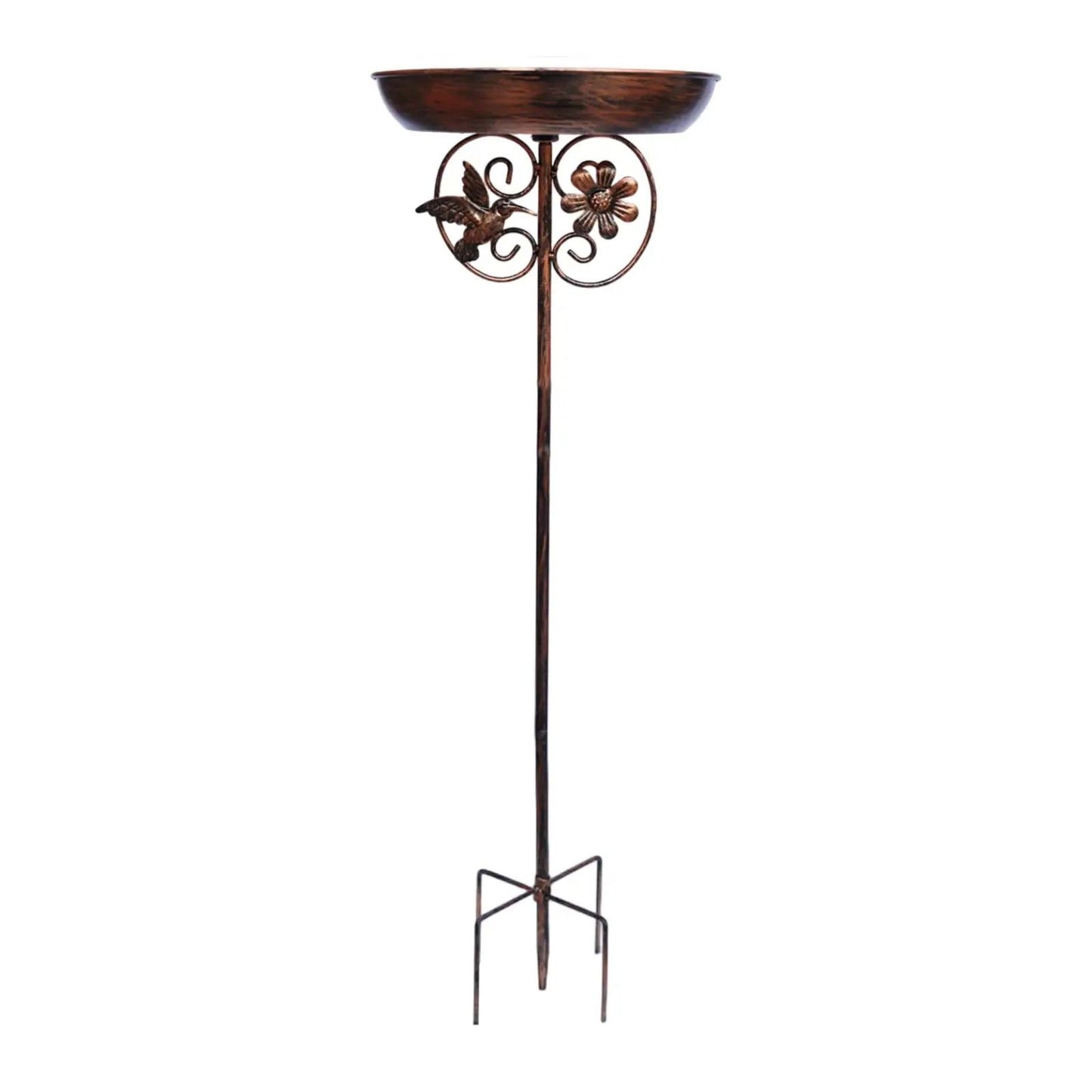 Garden Birdbath Sturdy Iron Standing Outdoor Vintage Bird Bath Bowl for Patio Yard