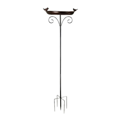 Garden Birdbath Sturdy Iron Standing Outdoor Vintage Bird Bath Bowl for Patio Yard