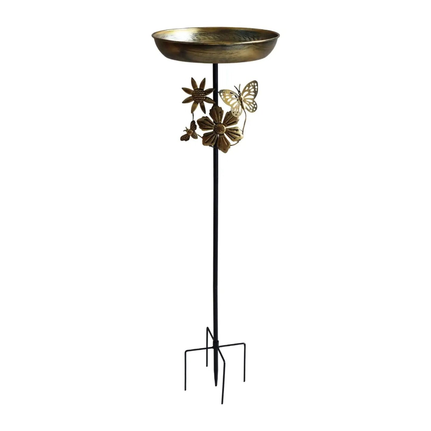 Garden Birdbath Sturdy Iron Standing Outdoor Vintage Bird Bath Bowl for Patio Yard