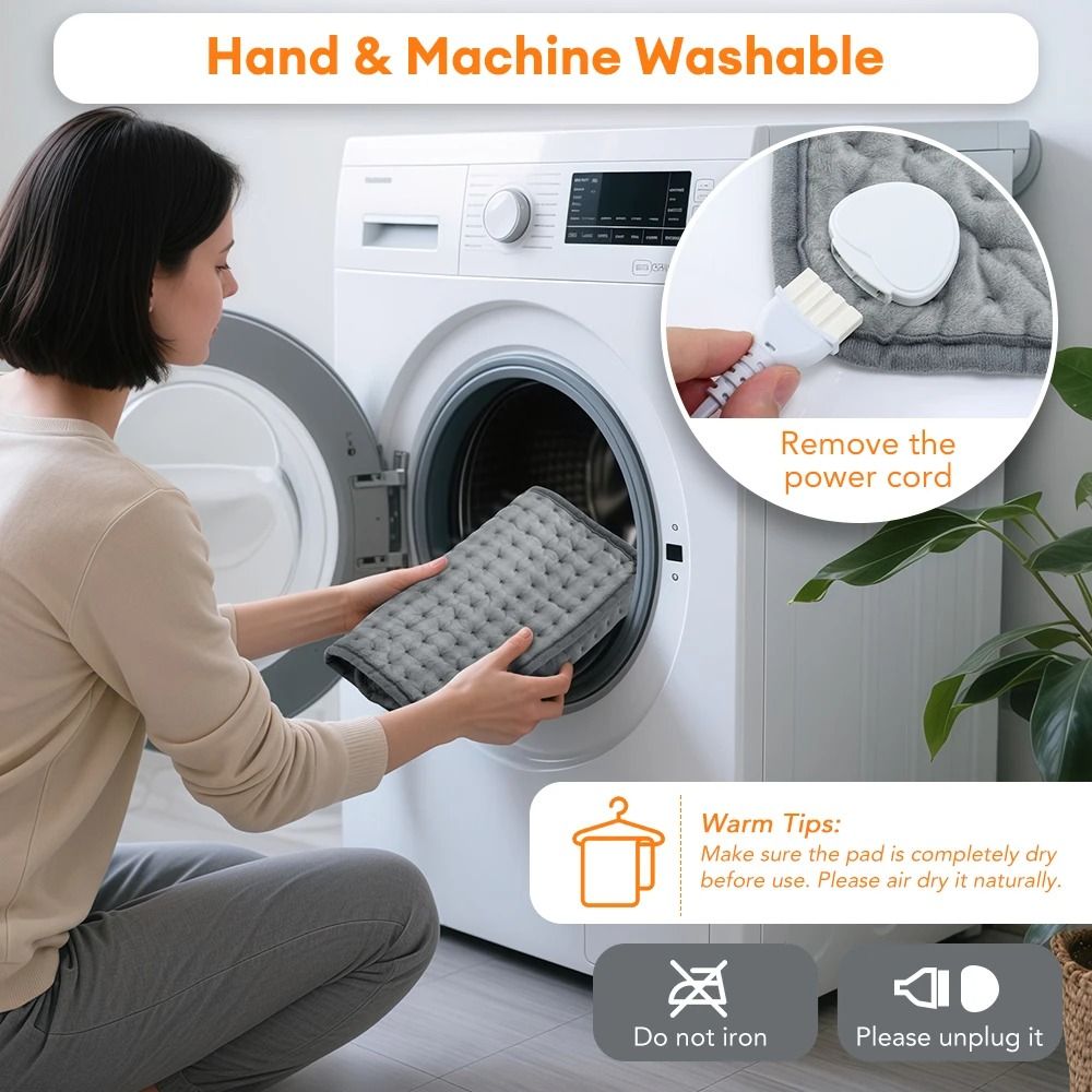 Electric Heating Pad Blanket with 9 Heat Levels and 4 Timer Modes
