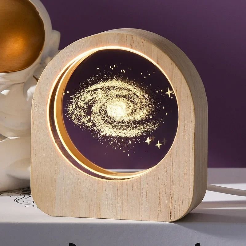 3D Crystal Glass Solar System Laser Engraved Astronomy Decoration Gift