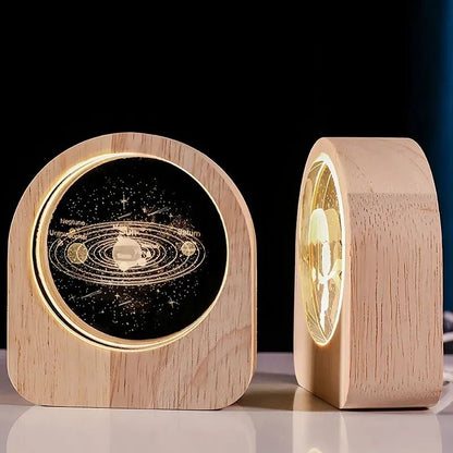 3D Crystal Glass Solar System Laser Engraved Astronomy Decoration Gift