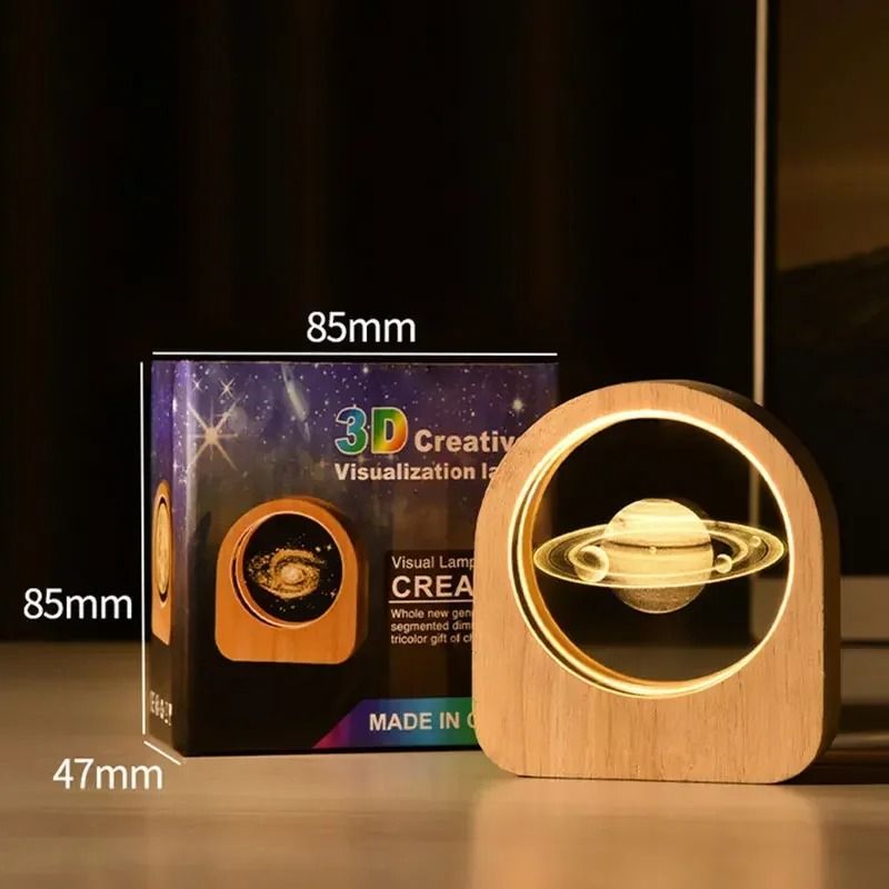 3D Crystal Glass Solar System Laser Engraved Astronomy Decoration Gift