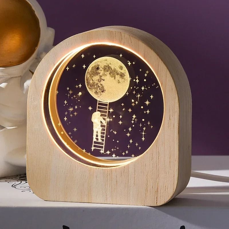 3D Crystal Glass Solar System Laser Engraved Astronomy Decoration Gift