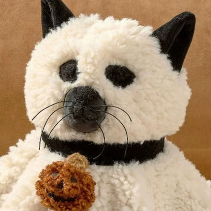 Gus the Ghost with Pumpkin Plush Toy Soft Stuffed Animal for Kids and Holiday Home Decor