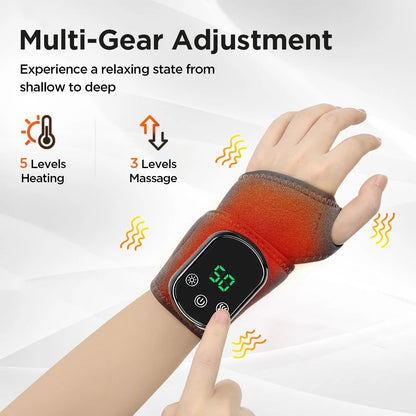 Electric Heating Wrist and Ankle Brace with Vibration Massage and Hot Compress