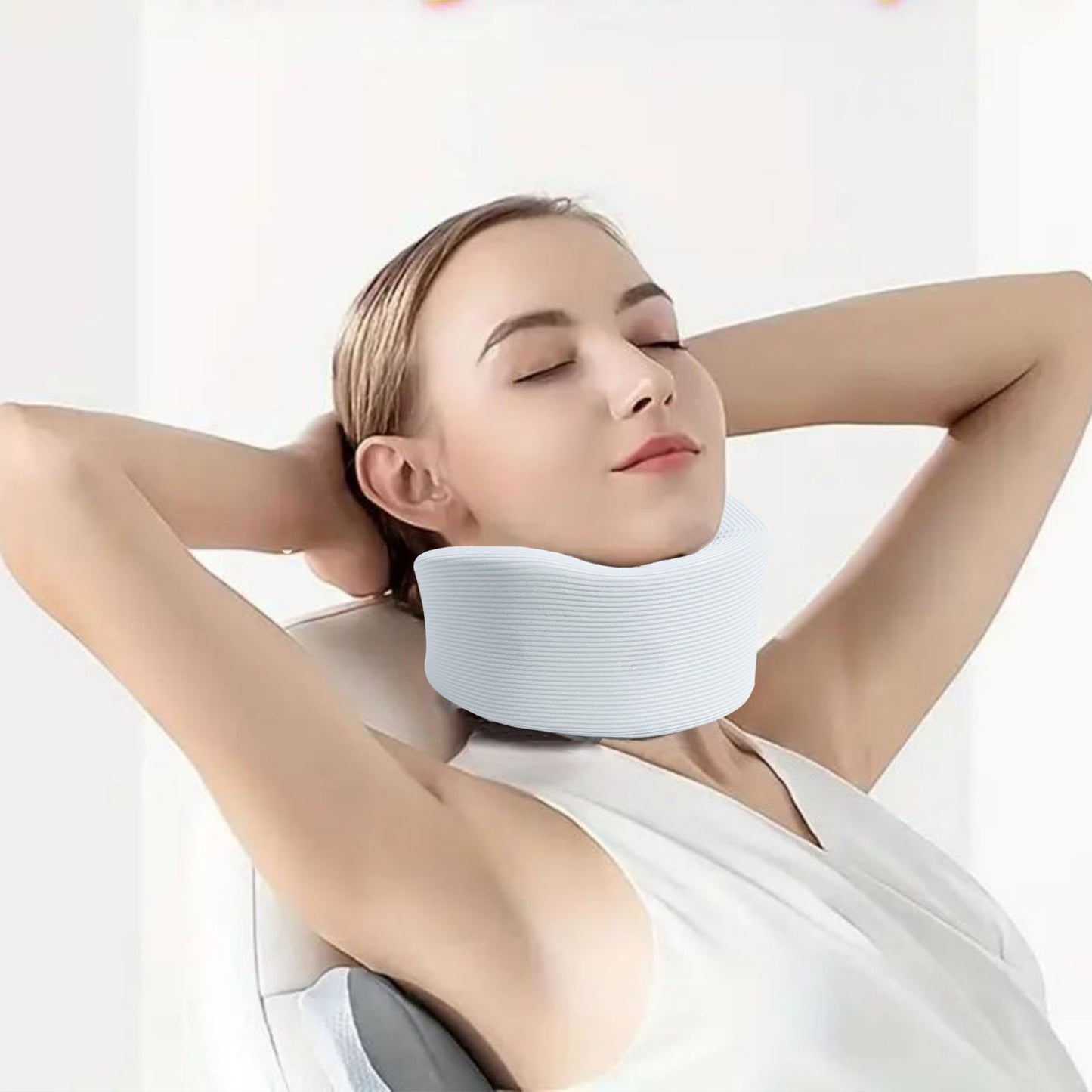 Adjustable Neck Support, Neck Brace Breathable Neck Support, Cervical Sponge Neck Protector for Sleep