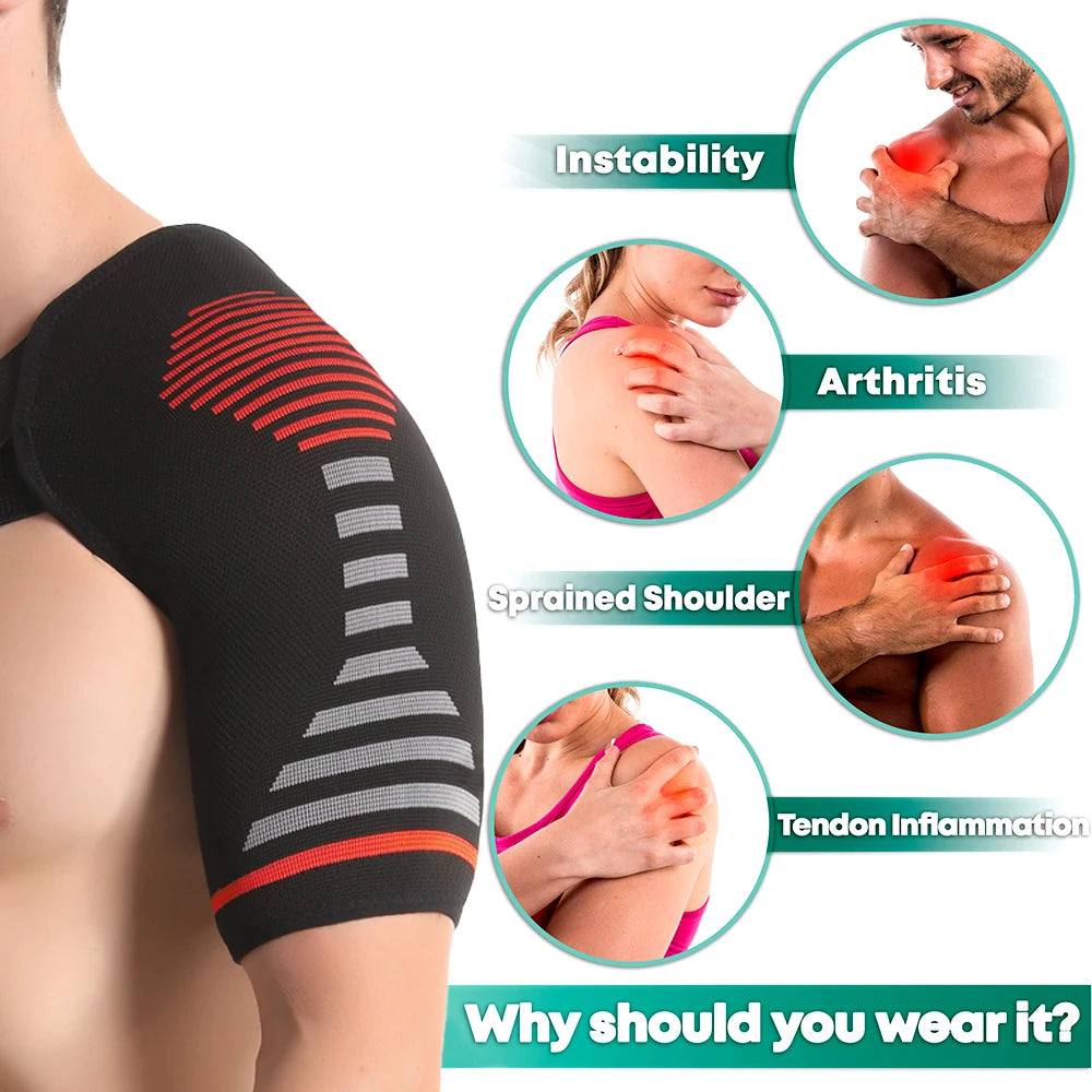 Support and Compression Sleeve AC Joint Brace, Arm Immobilizer Wrap with Stability Strap, Professional Shoulder Brace