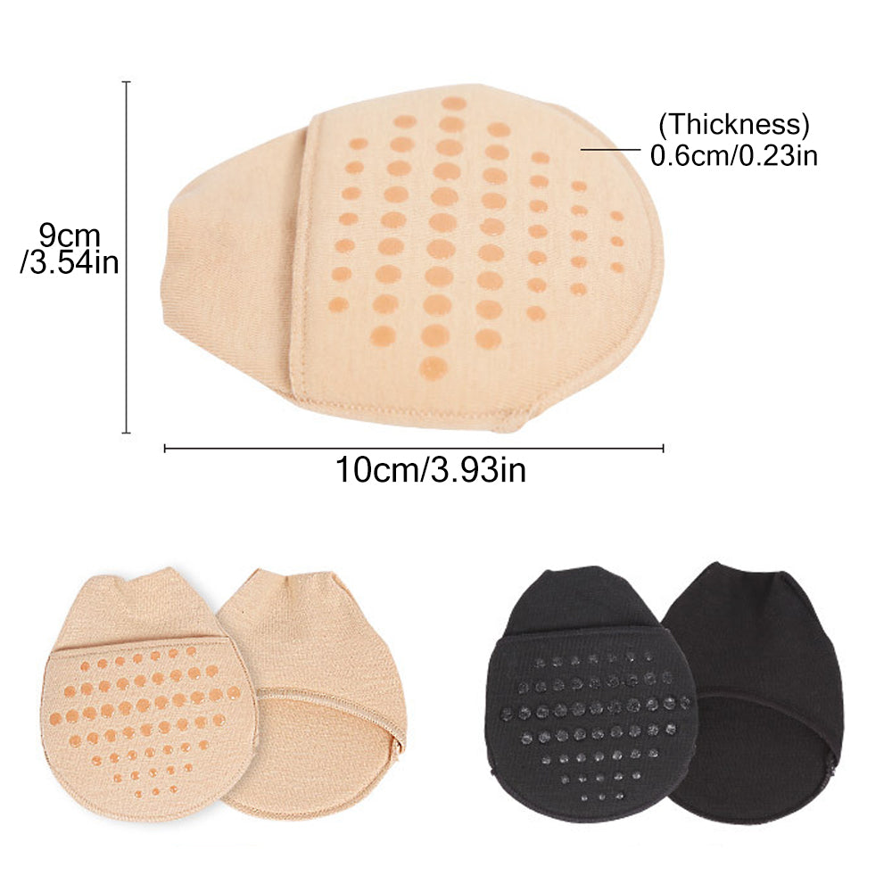 Breathable Toe Topper Liner Socks Pair, Invisible Toe Cover with Padding, Non-Skid Bottom High Heels Cushions