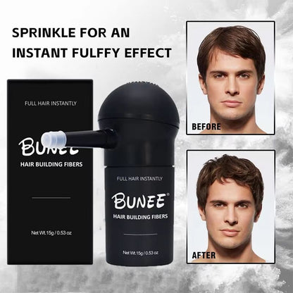 BUNEE Hair Building Fibers – Natural Hair Thickening Powder for Men's Balding & Thinning Areas (15g Set)