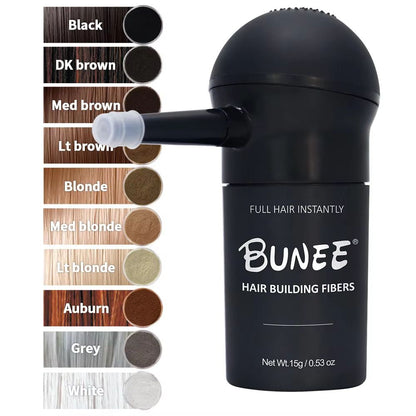 BUNEE Hair Building Fibers – Natural Hair Thickening Powder for Men's Balding & Thinning Areas (15g Set)