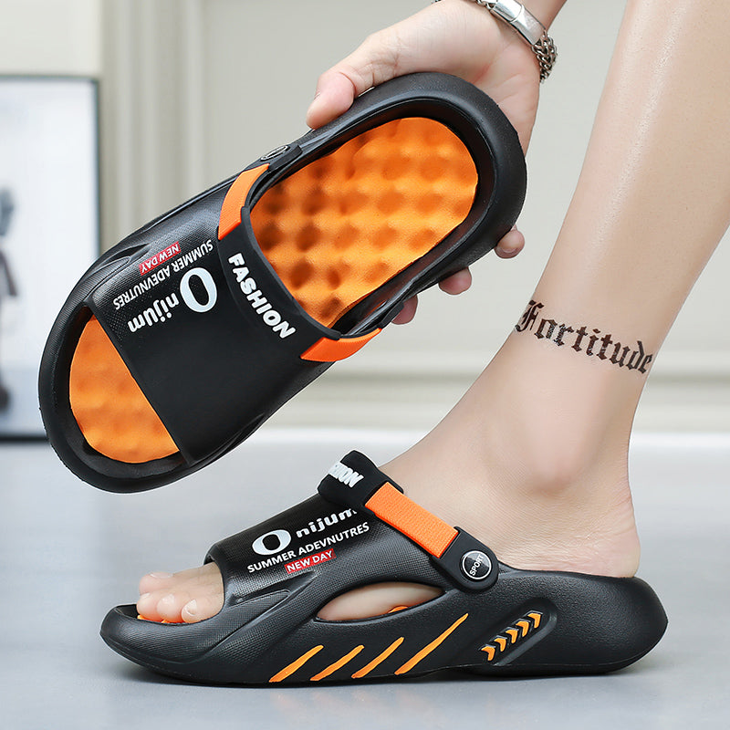 Mens Massage Slippers Summer, Indoor Outdoor Sandals, Beach Casual Shoes, Soft Comfortable Sole Slides, Lightweight Mens