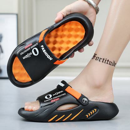 Mens Massage Slippers Summer, Indoor Outdoor Sandals, Beach Casual Shoes, Soft Comfortable Sole Slides, Lightweight Mens
