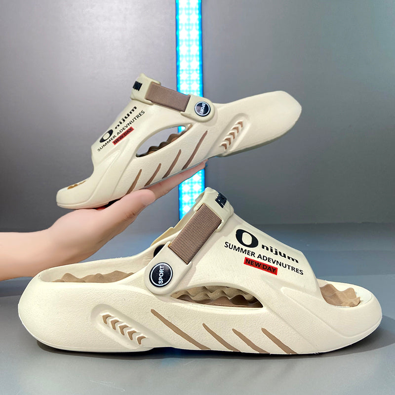 Mens Massage Slippers Summer, Indoor Outdoor Sandals, Beach Casual Shoes, Soft Comfortable Sole Slides, Lightweight Mens