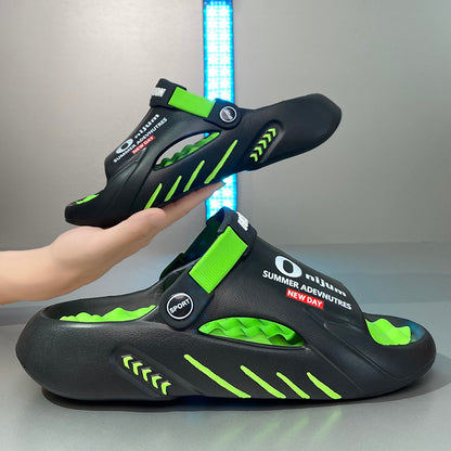 Mens Massage Slippers Summer, Indoor Outdoor Sandals, Beach Casual Shoes, Soft Comfortable Sole Slides, Lightweight Mens