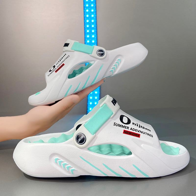 Mens Massage Slippers Summer, Indoor Outdoor Sandals, Beach Casual Shoes, Soft Comfortable Sole Slides, Lightweight Mens