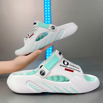 Mens Massage Slippers Summer, Indoor Outdoor Sandals, Beach Casual Shoes, Soft Comfortable Sole Slides, Lightweight Mens