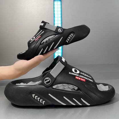 Mens Massage Slippers Summer, Indoor Outdoor Sandals, Beach Casual Shoes, Soft Comfortable Sole Slides, Lightweight Mens