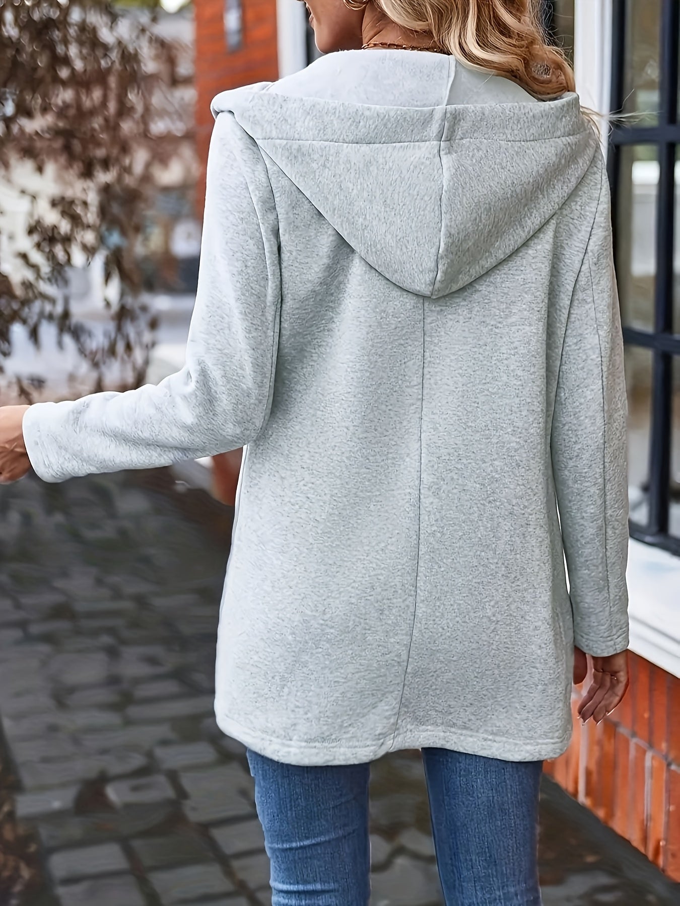 Women Oversized Hooded Casual Jacket, Woven Loose Fit Comfortable Outerwear All Seasons