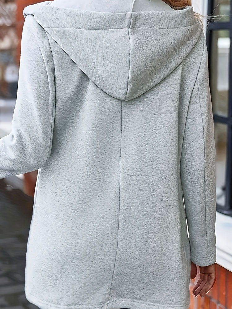 Women Oversized Hooded Casual Jacket, Woven Loose Fit Comfortable Outerwear All Seasons
