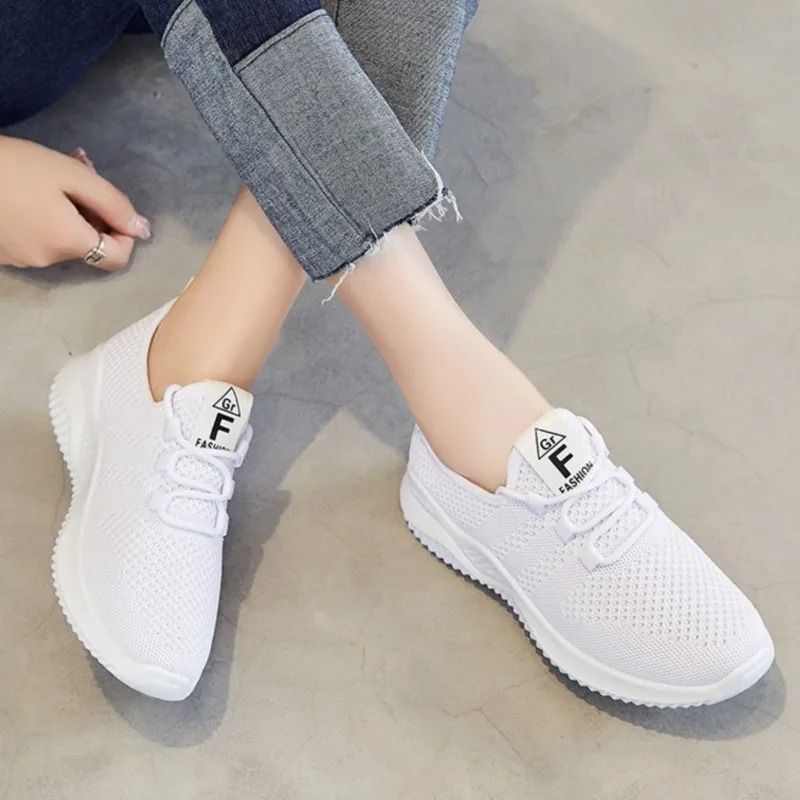 Summer Casual Flats Shoes For Women Breathable Mesh Lightweight Sneakers