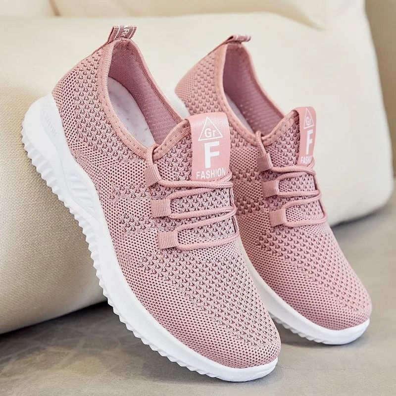 Summer Casual Flats Shoes For Women Breathable Mesh Lightweight Sneakers