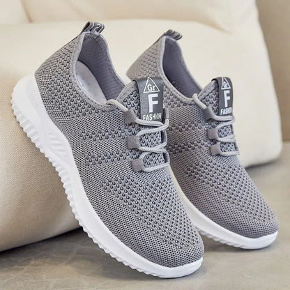 Summer Casual Flats Shoes For Women Breathable Mesh Lightweight Sneakers