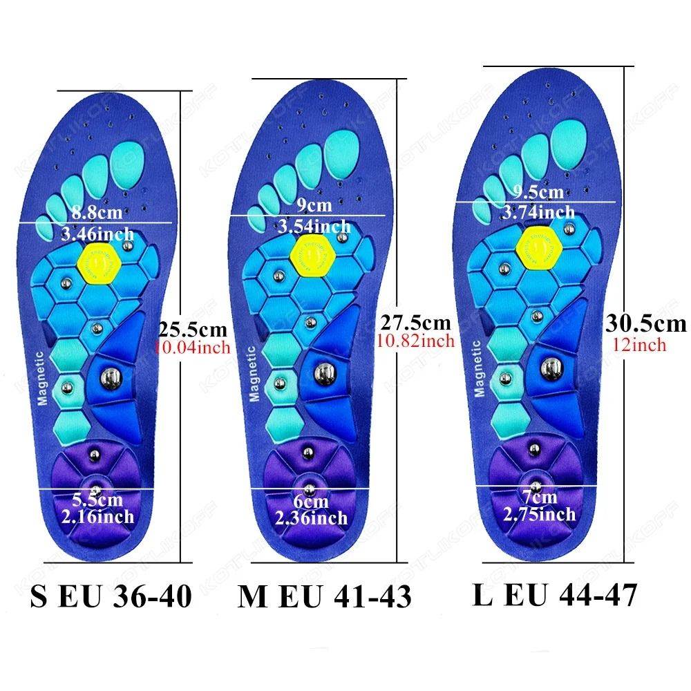 Magnetic Therapy Sports Insoles with Acupressure Massage for Weight Loss and Fatigue Relief