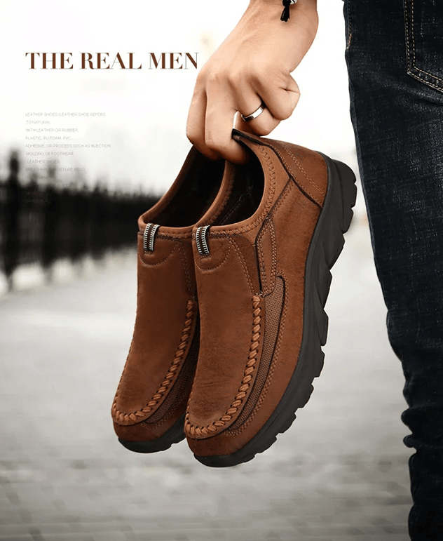 Mens Casual Loafers Breathable Handmade Retro Sneakers