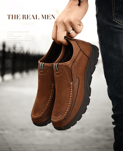 Mens Casual Loafers Breathable Handmade Retro Sneakers