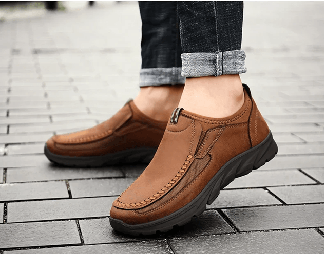 Mens Casual Loafers Breathable Handmade Retro Sneakers