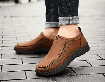 Mens Casual Loafers Breathable Handmade Retro Sneakers