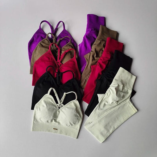 Seamless Hip Lifting Fitness Set Yoga Set Women Sports Bra Leggings