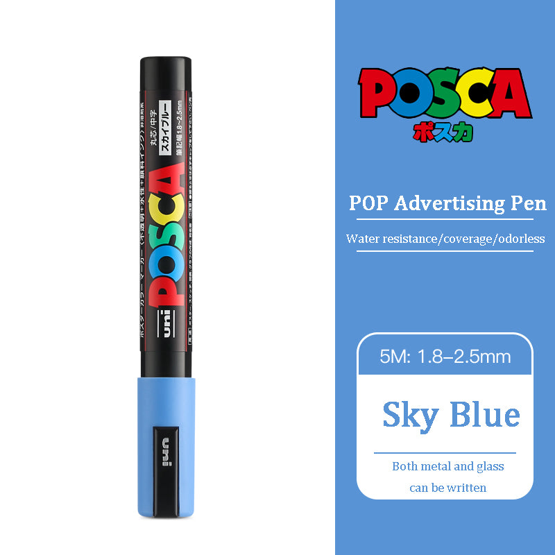 Uni Posca Acrylic Marker, PC 5M rotulador permanente, Paint Marker, POP Poster, Graffiti, Metal, Glass, Rock, Ceramics