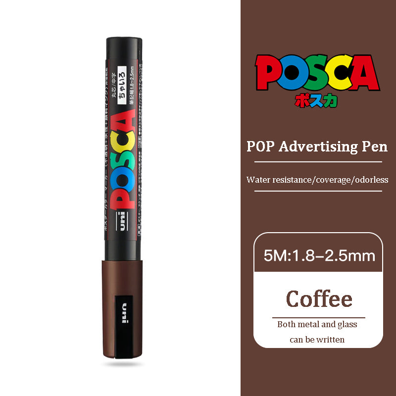 Uni Posca Acrylic Marker, PC 5M rotulador permanente, Paint Marker, POP Poster, Graffiti, Metal, Glass, Rock, Ceramics