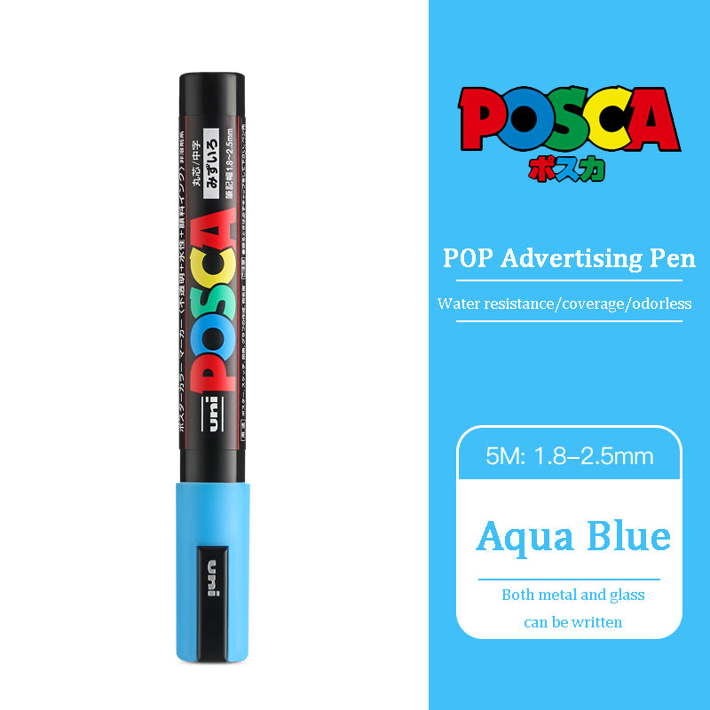 Uni Posca Acrylic Marker, PC 5M rotulador permanente, Paint Marker, POP Poster, Graffiti, Metal, Glass, Rock, Ceramics