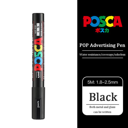 Uni Posca Acrylic Marker, PC 5M rotulador permanente, Paint Marker, POP Poster, Graffiti, Metal, Glass, Rock, Ceramics