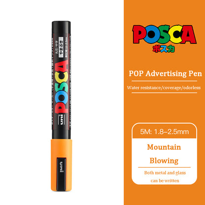 Uni Posca Acrylic Marker, PC 5M rotulador permanente, Paint Marker, POP Poster, Graffiti, Metal, Glass, Rock, Ceramics