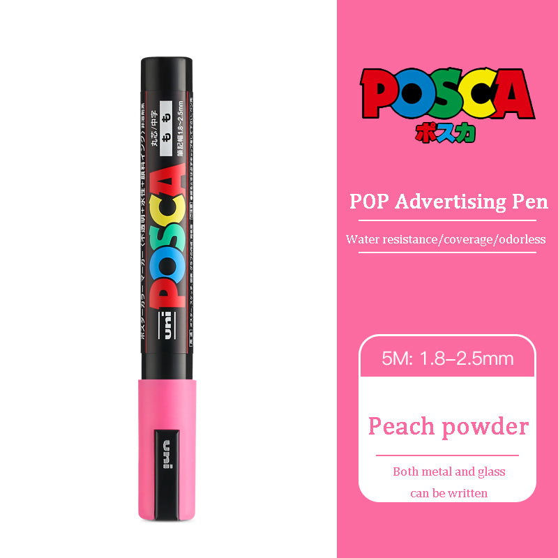 Uni Posca Acrylic Marker, PC 5M rotulador permanente, Paint Marker, POP Poster, Graffiti, Metal, Glass, Rock, Ceramics