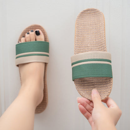 Lightweight Summer Women Slippers, Anti-Slip Indoor Linen Slippers, Home Soft Shoes, Comfortable Breathable Slippers