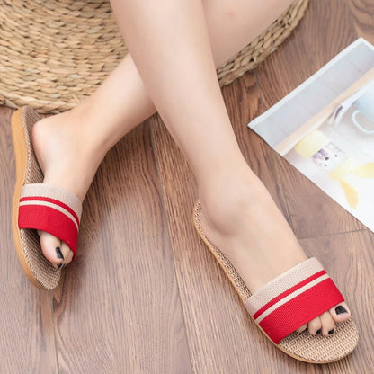Lightweight Summer Women Slippers, Anti-Slip Indoor Linen Slippers, Home Soft Shoes, Comfortable Breathable Slippers