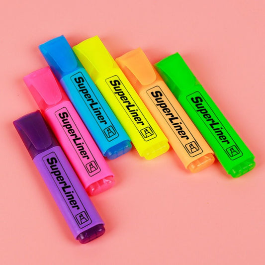 4 Colors, 6 Colors Colorful Highlighters, Oblique Art Markers, Fluorescent Pen Markers, Flat Shape, School Supplies, Off