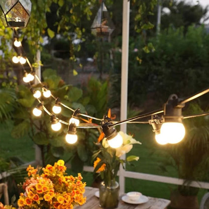 Outdoor Waterproof LED String Lights with G50 Bulbs for Camping Party and Wedding Decoration