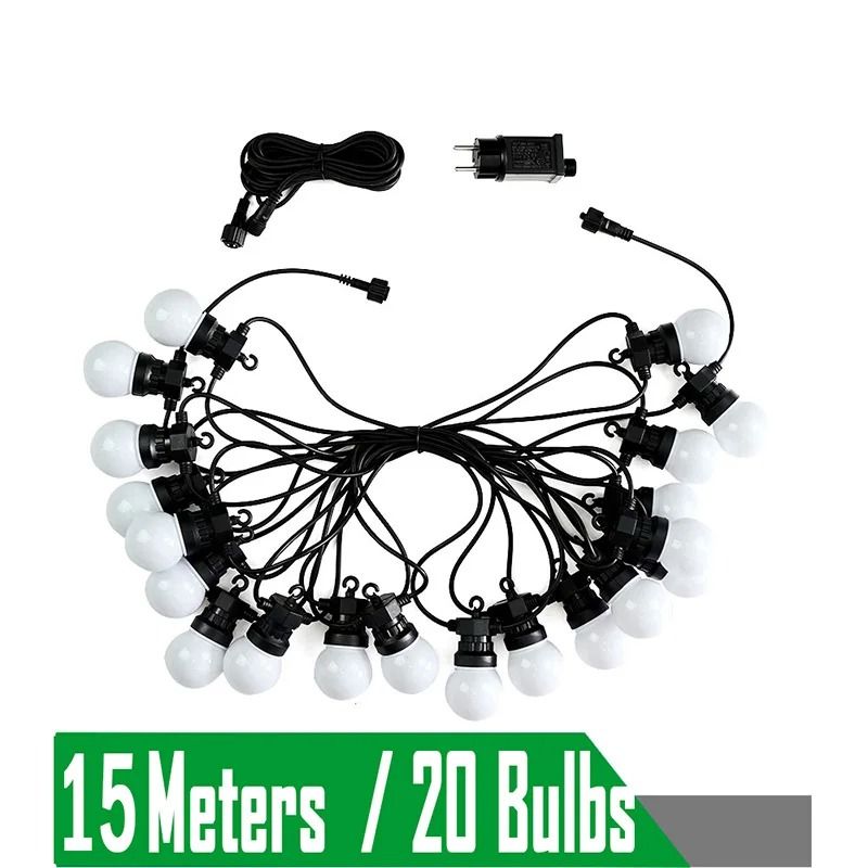 Outdoor Waterproof LED String Lights with G50 Bulbs for Camping Party and Wedding Decoration