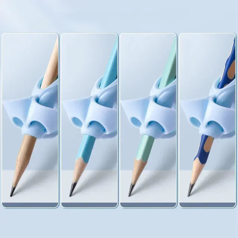 Random 1/5pcs 5 Fingers Silicone Pencil Pen Holder Children Writing Learning Tool, Posture Correction Device