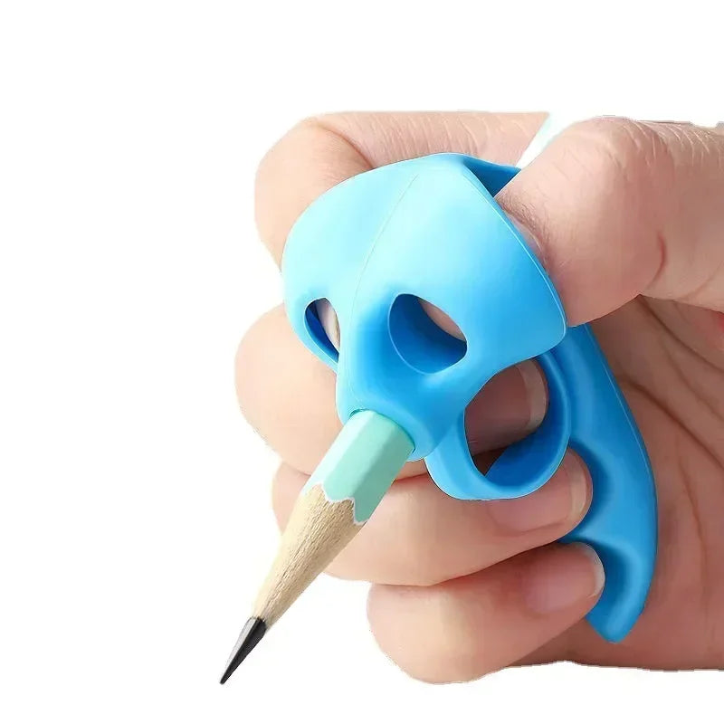 Random 1/5pcs 5 Fingers Silicone Pencil Pen Holder Children Writing Learning Tool, Posture Correction Device