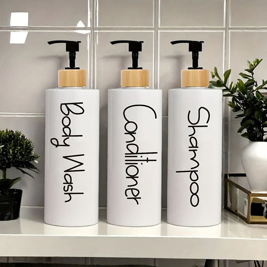 3PCS 500ml Refillable Soap Dispenser Bottles for Bathroom, Shampoo and Shower Gel Pump Containers