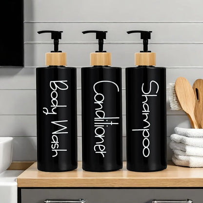 3PCS 500ml Refillable Soap Dispenser Bottles for Bathroom, Shampoo and Shower Gel Pump Containers