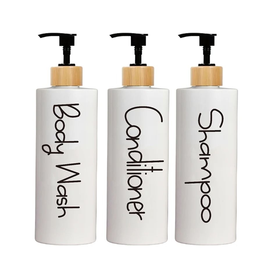 3PCS 500ml Refillable Soap Dispenser Bottles for Bathroom, Shampoo and Shower Gel Pump Containers